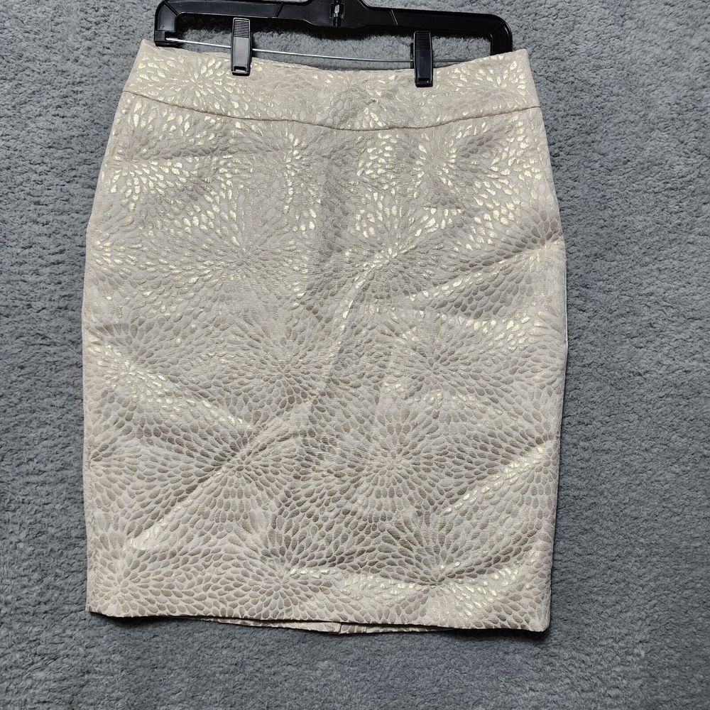 Loft Women's Size 4 A-Line Skirt Ivory & Golf Leaf Pattern Professional NWT
